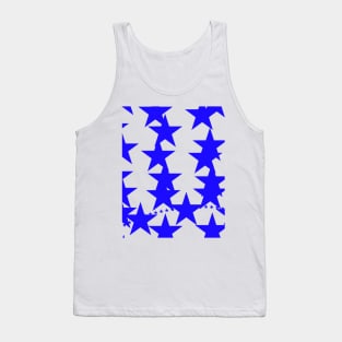 blue stars pattern background abstract Tank Top